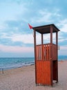 Lifeguard tower in Platamona Royalty Free Stock Photo