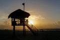 Lifeguard tower at the beach during runrise