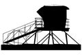 Lifeguard tower silhouette vector graphic