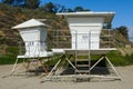 Lifeguard tower on the Solana Beach during sunny day