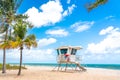 Lifeguard tower in South Beach in Fort Lauderdale Florida, USA Royalty Free Stock Photo