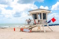 Lifeguard tower in South Beach in Fort Lauderdale Florida, USA Royalty Free Stock Photo