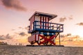 Lifeguard Tower in South Beach, Miami Beach, Florida Royalty Free Stock Photo