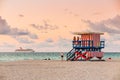 Lifeguard Tower in South Beach, Miami Beach, Florida