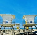 Shores Sentry: Lifeguard Towers and Seagulls on La Jolla Shores Beach