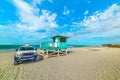 Lifeguard truck and tower in Venice shore