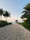 Lifeguard Watchtower, Playacar Beach, Quintana Roo, sunny day, Mexico Royalty Free Stock Photo