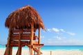 Lifeguard wooden sun roof caribbean tropical beach