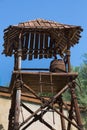 Lifeguard Wooden Tower with Wine Barrel and Staircase