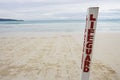 Lifeguard written on pole at Boracay beach, Philippines Royalty Free Stock Photo