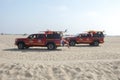 Lifeguards patrol Venice Beach on a warm summers day.