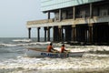 Lifeguards perform life saving drills