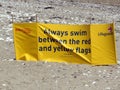 Lifeguards wind break on the beach at Bridlington UK Royalty Free Stock Photo