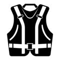 Lifejacket black vector icon on white background