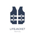 Lifejacket icon. Trendy flat vector Lifejacket icon on white background from Nautical collection