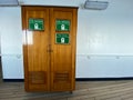 The lifejacket locker on a cruise ship where lifejackets are available in case of an emergency