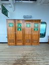 The lifejacket locker on a cruise ship where lifejackets are available in case of an emergency