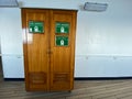 The lifejacket locker on a cruise ship where lifejackets are available in case of an emergency