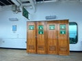 The lifejacket locker on a cruise ship where lifejackets are available in case of an emergency