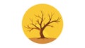 Lifeless Tree Icon: Symbol of Environmental Change or Arid Landscape, vector design Generative AI Royalty Free Stock Photo