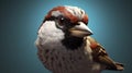 Hyper-realistic 3d Rendering Of A Brown And Red Bird Royalty Free Stock Photo