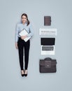 Lifelike female business executive doll