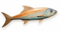 Lifelike Wall Mounted Wood Fish Sculpture In Blues, Oranges, And Greens