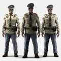 Lifelike Zombie Officer Character Group Zero Solarization