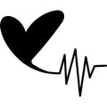 Lifeline Heart Glyph Icon Vector Royalty Free Stock Photo