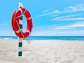 Lifesaver on beach Royalty Free Stock Photo