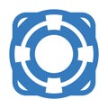 Lifesaver, buoy icon. Blue vector on isolated white background