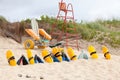 Lifesaver chair and equipment on the beach Royalty Free Stock Photo