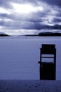 Lifesaver chair in winter Royalty Free Stock Photo