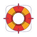 Lifesaver float symbol isolated blue lines
