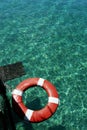 Lifesaver on green water surface