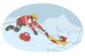 Lifesaver help person from avalanche