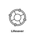 Lifesaver icon. Element of summer holiday icon. Thin line icon for website design and development, app development. Premium icon