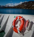 Lifesaver ring on Antarctica shipping vessel