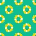 Lifesaver watercolor seamless pattern, painted by hand