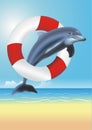 Lifesaving Dolphin Illustration Royalty Free Stock Photo