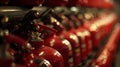 The Lifesaving Luster of Fire Extinguishers in Formation. Generative AI Royalty Free Stock Photo