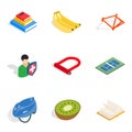 Lifespan icons set, isometric style Royalty Free Stock Photo