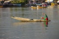 Lifestyle in Dal lake, local people use Shikara, a small boat for transportation in the lake of Srinagar, India Royalty Free Stock Photo