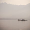 Lifestyle in Dal lake, local people use `Shikara`, a small boat Royalty Free Stock Photo
