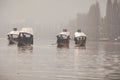 Lifestyle in Dal lake, local people use `Shikara`, a small boat Royalty Free Stock Photo