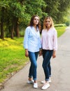 lifestyle, family and people concept - Mother With Adult Daughter In Park Together. Royalty Free Stock Photo