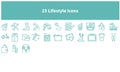 Torquoise Vector lifestyle icons set Royalty Free Stock Photo