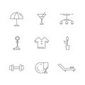 Lifestyle linear icons set