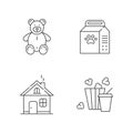 Lifestyle linear icons set