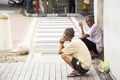 Lifestyle of older men malaysian people feeling lonely in morning time